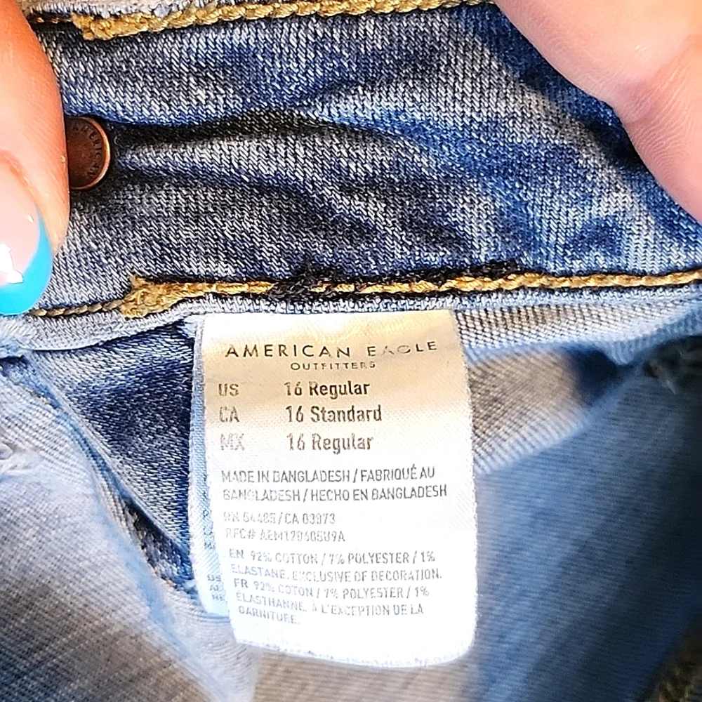 American Eagle Outfitters Blue Flare Wide Leg Jeans 16R - Picture 2 of 2